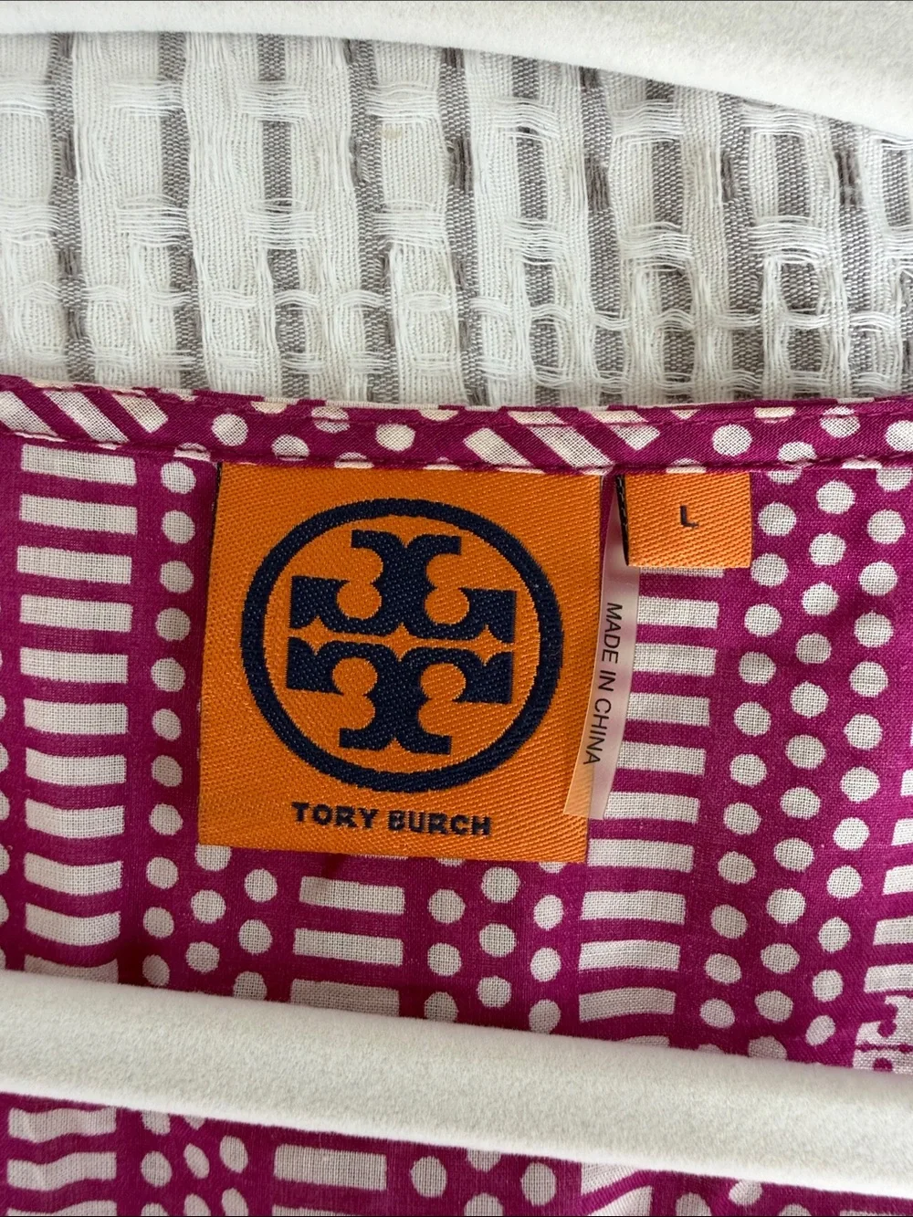 Tory Burch Magenta Geometric Drawstring Cover Up